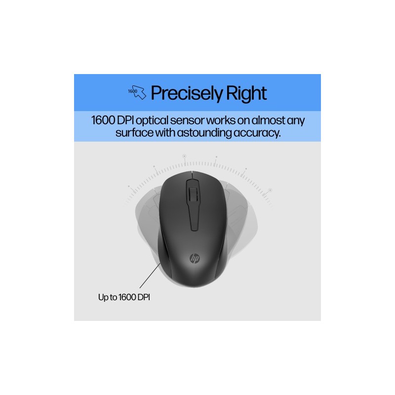 HP 330 Combo Belaidė klaviatūra + pelė RF Wireless US Int, Juoda