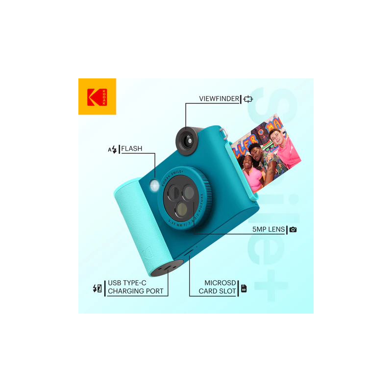 Kodak SMILE+ Momentinis fotoaparatas, 2x3'', Mėlyna