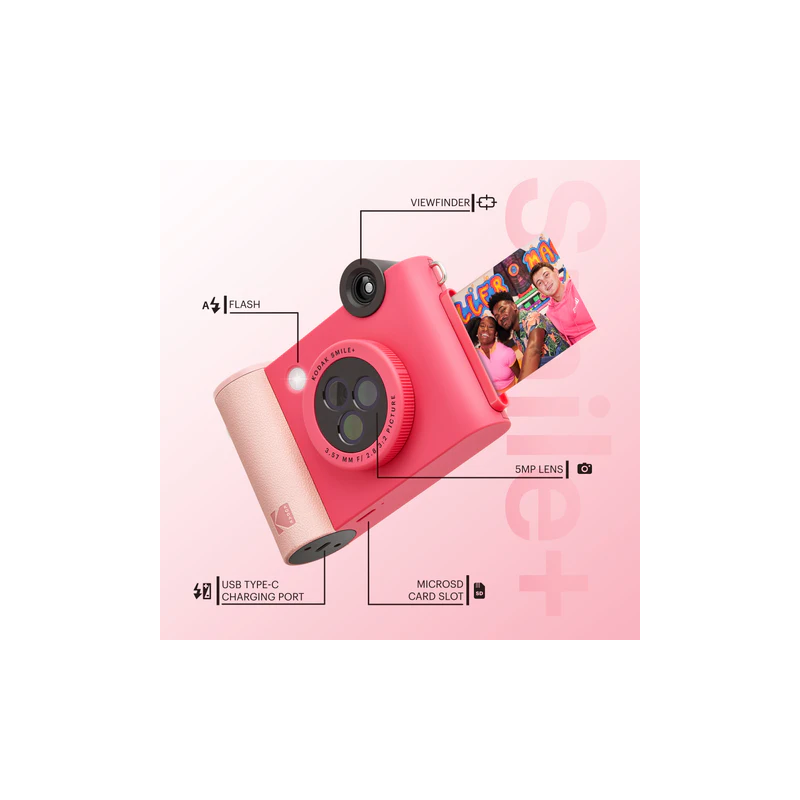 Kodak SMILE+ Momentinis fotoaparatas, 2x3'', Fuchsia