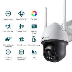 TP-Link VIGI C540-W VIGI 4MP Outdoor Full-Color Wi-Fi Pan Tilt Tinklo kamera