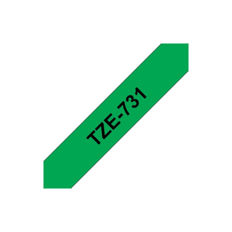 Brother TZe-731 (TZe731) Laminuotos ženklinimo juostos kasetė 12mm 8m, Black on Green
