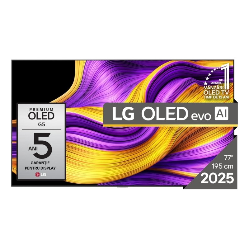 LG TV OLED evo AI OLED77G51LW (2025) Televizorius 77'' 4K UHD 3840x2160 Smart TV, Juoda