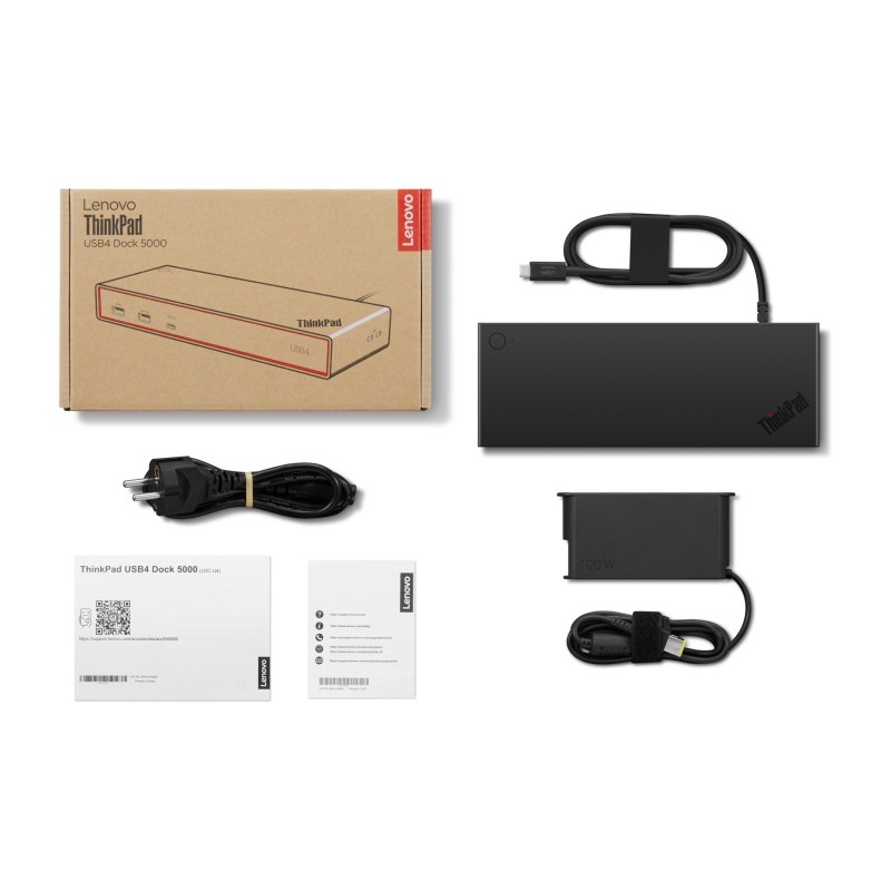 Lenovo ThinkPad USB4 Dock 5000 (40BF0100EU) Jungčių stotelė, Eclipse Black