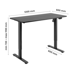 Reguliuojamo aukščio stalas Up Up Frigg Juodas