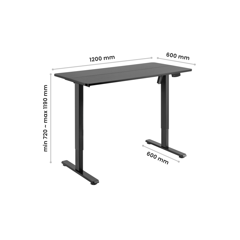 Reguliuojamo aukščio stalas Up Up Frigg Juodas