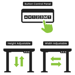 Reguliuojamo aukščio stalo rėmas Up Up Bjorn II, Juodas