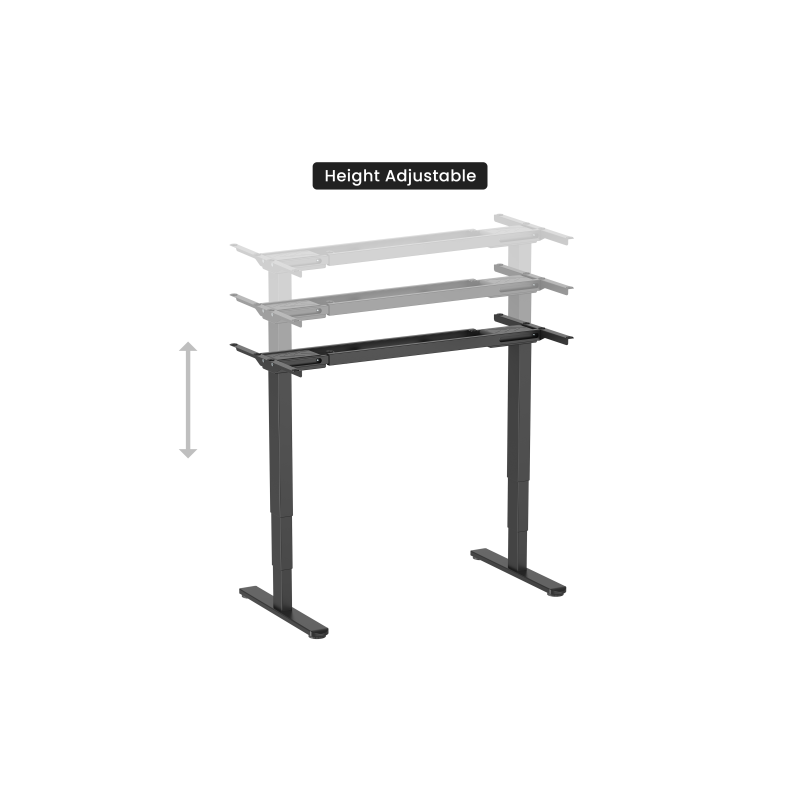 Reguliuojamo aukščio stalo rėmas Up Up Bjorn II, Juodas