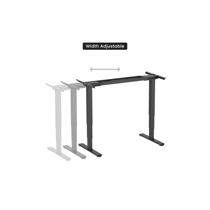 Reguliuojamo aukščio stalo rėmas Up Up Bjorn II, Juodas