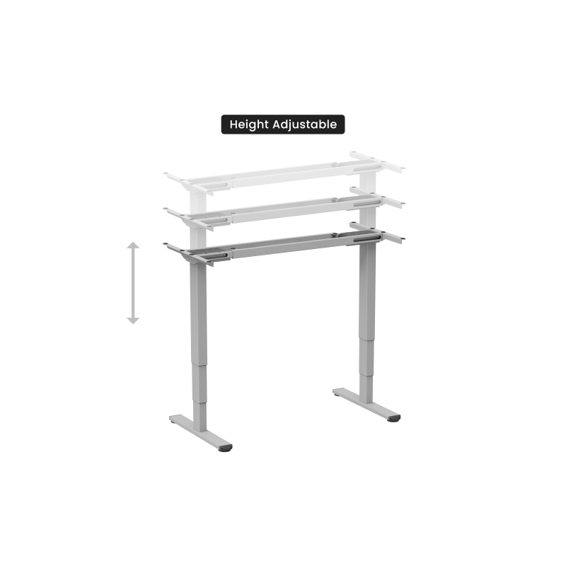 Reguliuojamo aukščio stalo rėmas Up Up Bjorn II, Pilkas