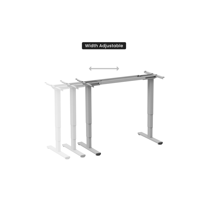 Reguliuojamo aukščio stalo rėmas Up Up Bjorn II, Pilkas