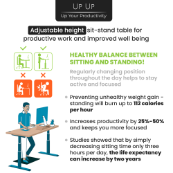 Reguliuojamo aukščio stalo rėmas Up Up Bjorn II, Pilkas