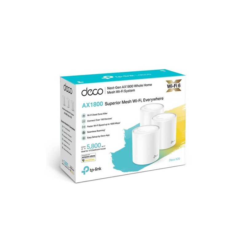 TP-Link DECO X20(3-pack) AX1800 Whole Home Mesh Wi-Fi 6 tinklo sistema (SPEC)
