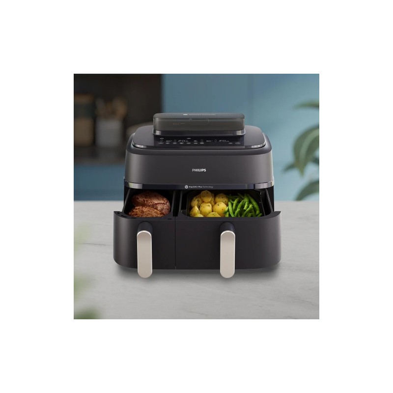 Philips 5000 Series NA551/00 Karšto oro gruzdintuvė 9 L 2750 W, Juoda/Sidabrinė