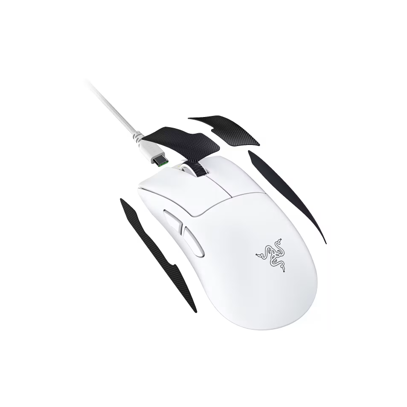 Razer DeathAdder V4 Pro Belaidė žaidimų pelė RF Wireless + USB-A, 45000 DPI, Balta