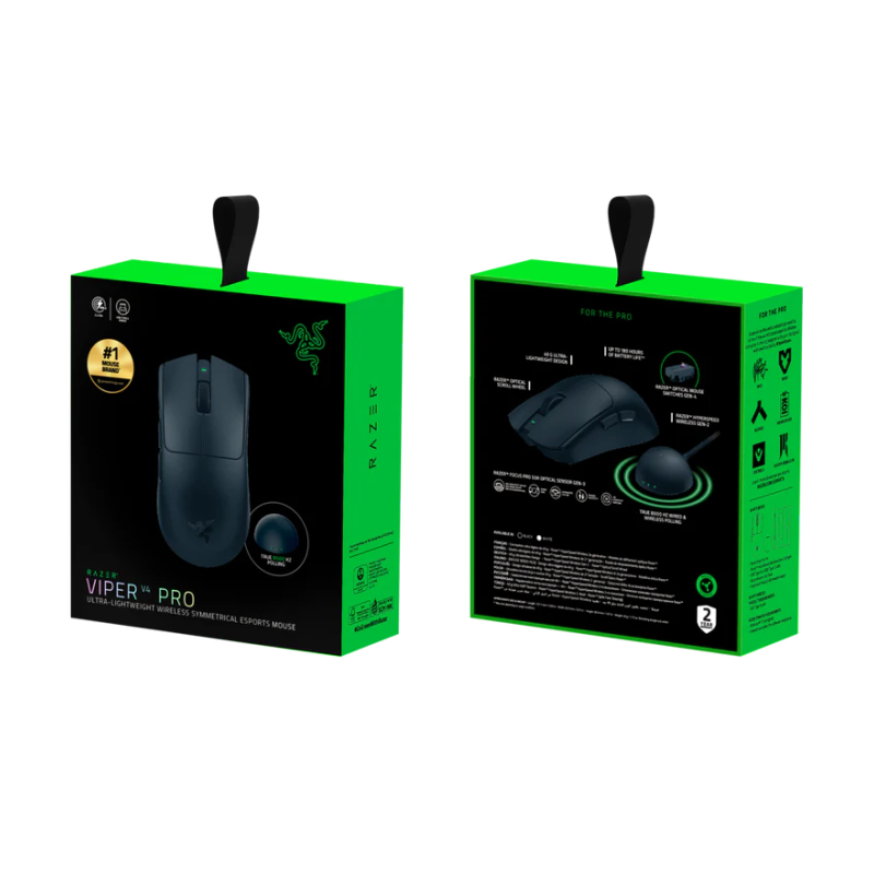 Razer Viper V4 Pro Belaidė žaidimų pelė RF Wireless, 50000 DPI, Juoda