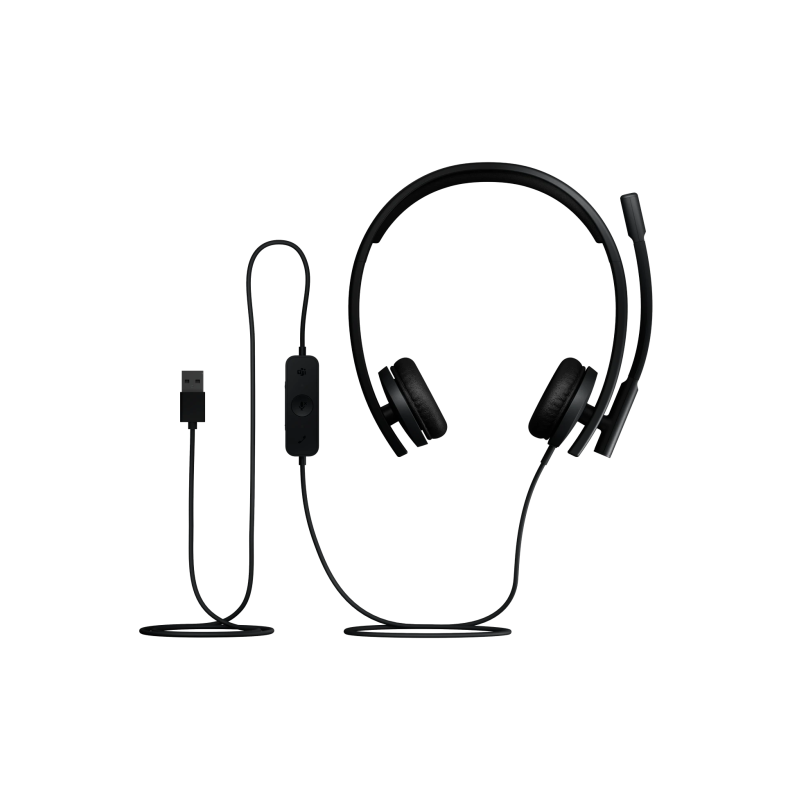 Logitech H570e Stereo MS Teams Laidinės ausinės USB-A, Juoda