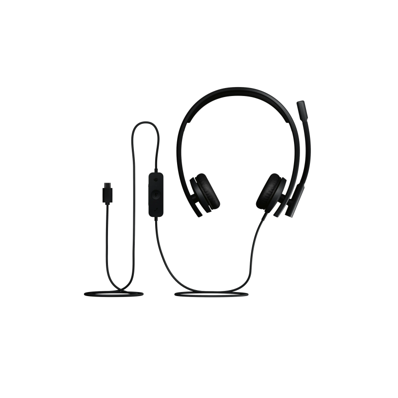 Logitech H570e Stereo MS Teams Laidinės ausinės USB-C, Juoda