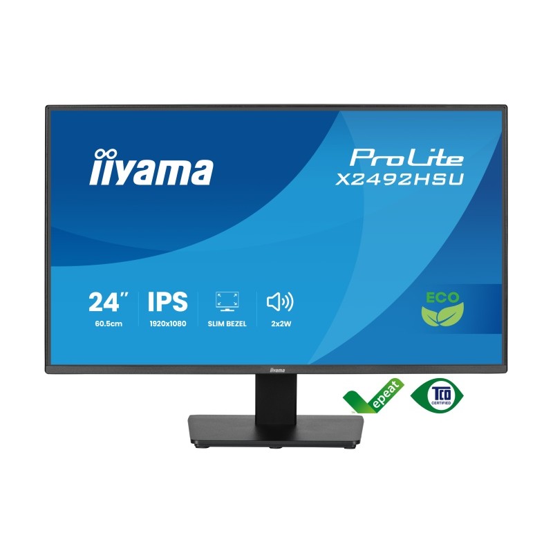 iiyama ProLite X2492HSU-B1 Monitorius 24'' IPS, FHD 1920x1080, 3 ms, 300 cd/m2, 120 Hz, Juoda