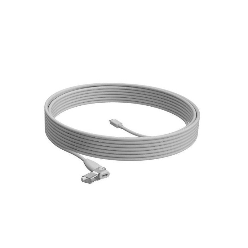 Logitech Rally Mic Pod Extension Cable, 10 m, White