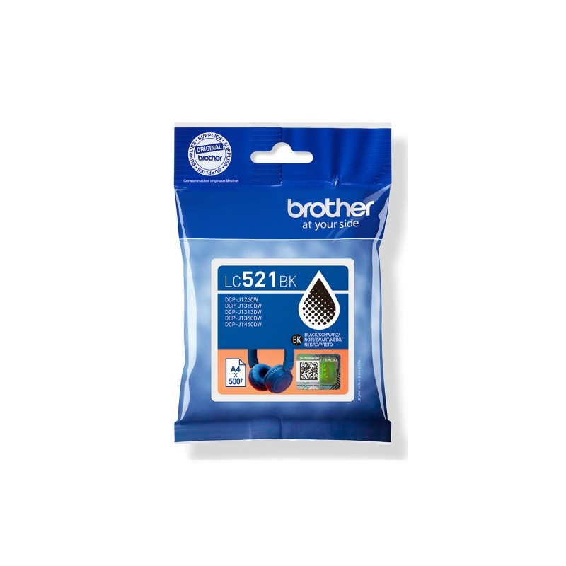 Brother LC-521BK (LC521BK) Rašalinė kasetė, Juoda