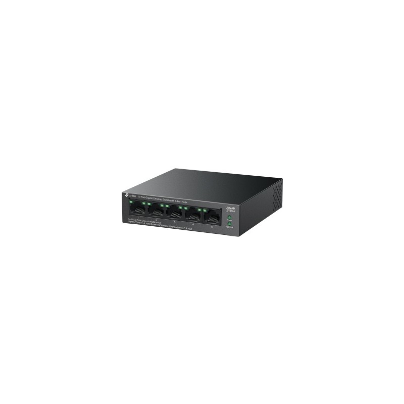 TP-Link LiteWave LS105GP 5-Port Gigabit Desktop Šakotuvas su 4-Port PoE+
