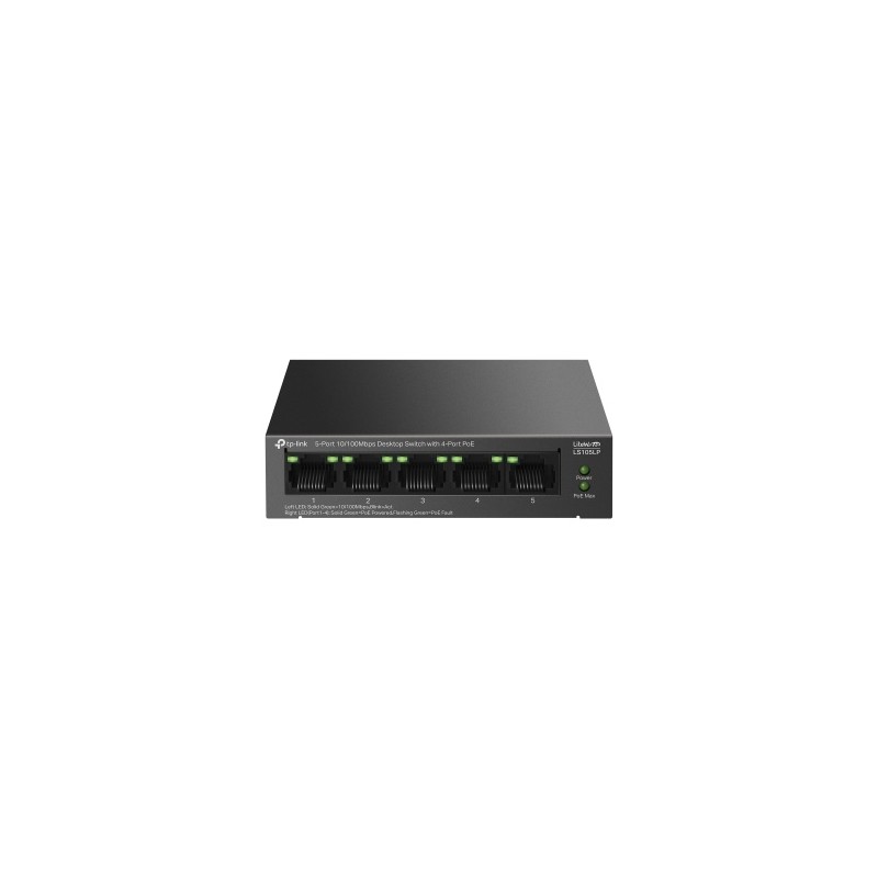 TP-Link LiteWave LS105LP 5-Port 10/100Mbps Desktop Šakotuvas su 4-Port PoE