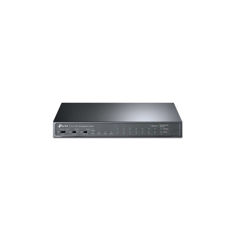 TP-Link 8-Port 10/100Mbps + 3-Port Gigabit Desktop Šakotuvas su 8-Port PoE+