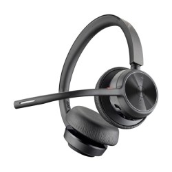 Poly Voyager 4320 UC Stereo Belaidės ausinės, Bluetooth, USB-A, +BT700 dongle,+Charging Stand, Juoda