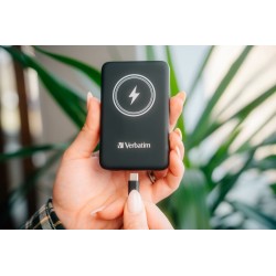Verbatim 32240 Charge 'n' Go Magnetic Wireless Išorinė baterija (Power Bank) 5000mAh, Juoda