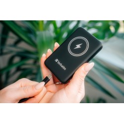 Verbatim 32240 Charge 'n' Go Magnetic Wireless Išorinė baterija (Power Bank) 5000mAh, Juoda