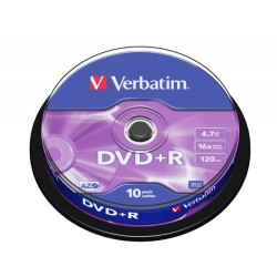 Verbatim 43498 DVD+R AZO 4.7GB 16X Matt Silver Surface diskai (10 vnt pakuotėje)