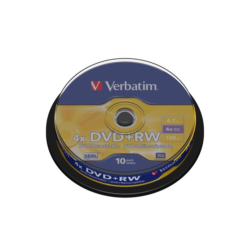 Verbatim 43488 DVD+RW SERL 4.7GB 4X Matt Silver Surface diskai (10 vnt pakuotėje)