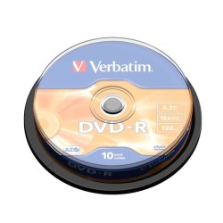 Verbatim 43523 DVD-R AZO 4.7GB 16X Matt Silver Surface diskai (10 vnt pakuotėje)