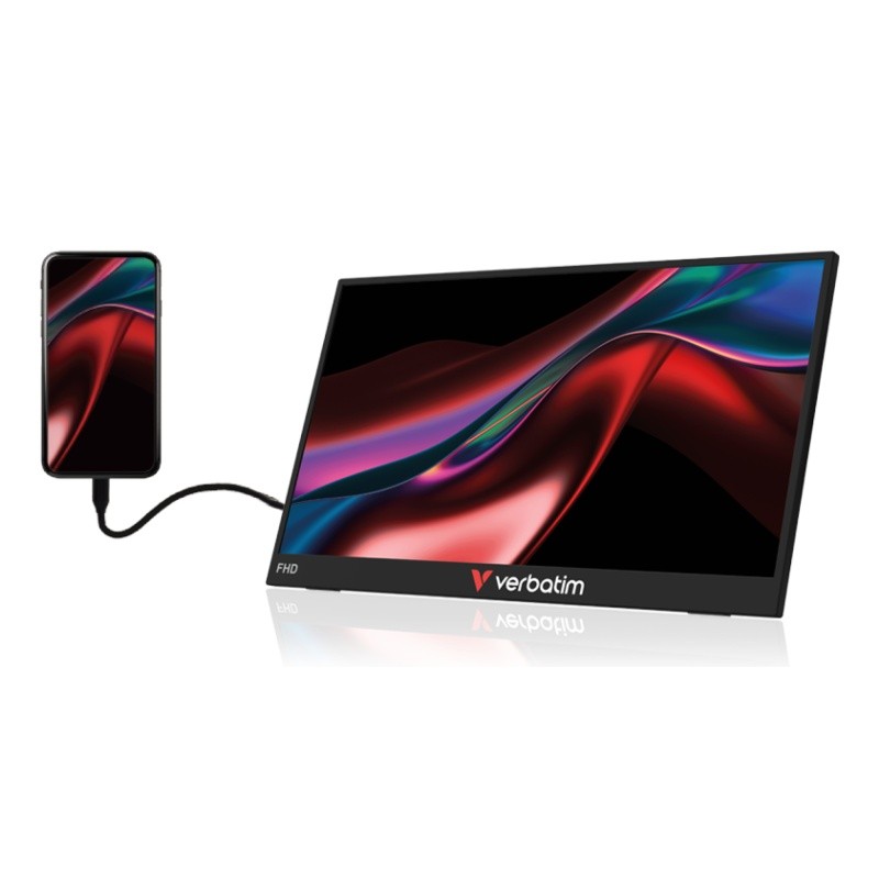 Verbatim 32401 Nešiojamas monitorius LIGHT 15.6'' IPS FHD 1920x1080 10ms 250cd/m2 60Hz, Juoda