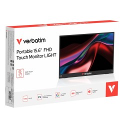 Verbatim 32402 Nešiojamas monitorius LIGHT 15.6'' IPS Touch FHD 1920x1080 10ms 250cd/m2 60Hz, Juoda