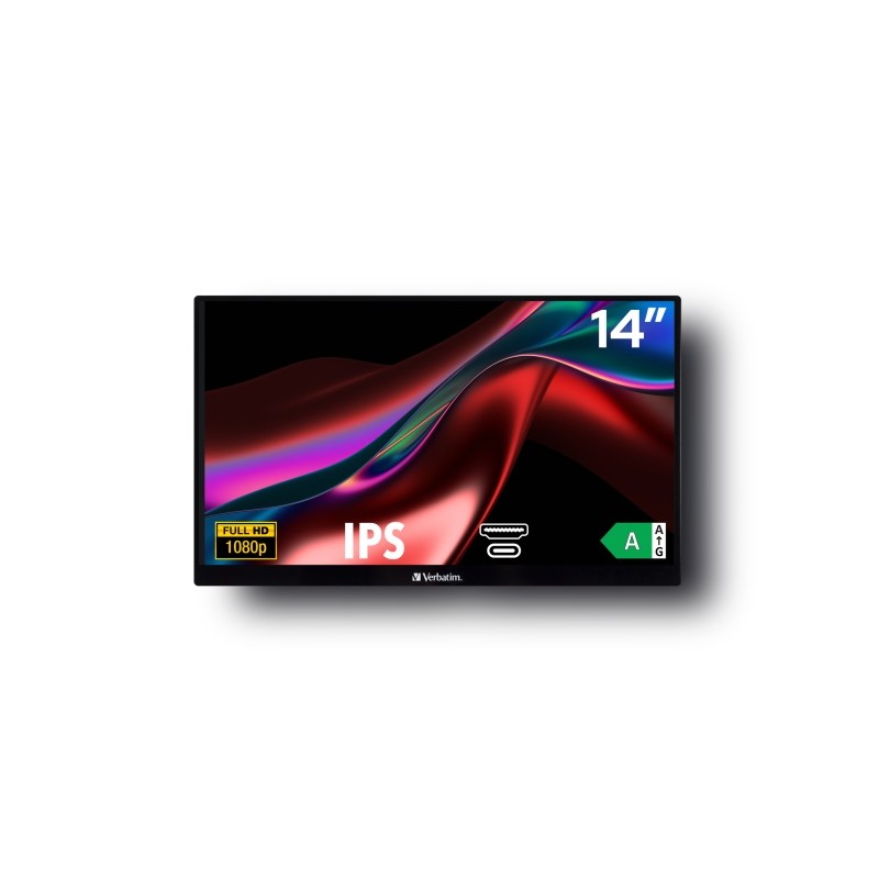 Verbatim 49590 Nešiojamas monitorius LIGHT 14'' IPS FHD 1920x1080 6ms 250cd/m2 60Hz, Juoda