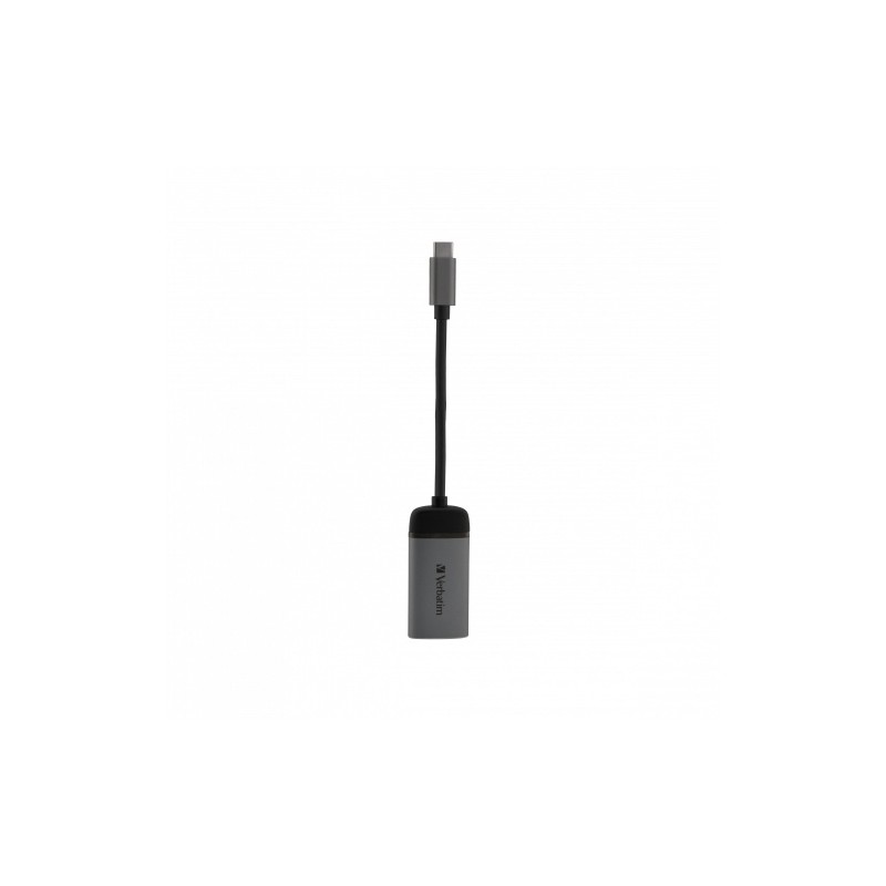 Verbatim 49143 USB-C į HDMI 4K Adapteris, USB 3.1 GEN 1, HDMI 4K (60Hz), 10 cm kabelis, Pilka/Juoda