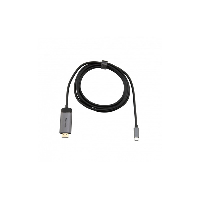 Verbatim 49144 USB-C į HDMI 4K Adapteris, USB 3.1 GEN 1, HDMI 4K (60Hz), 1.5 m kabelis, Pilka/Juoda