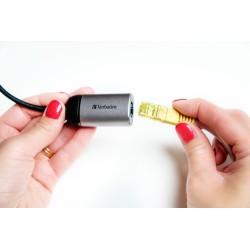 Verbatim 49146 USB-C to Gigabit Ethernet Adapteris, USB 3.1 GEN 1, Gigabit Ethernet, Pilka/Juoda