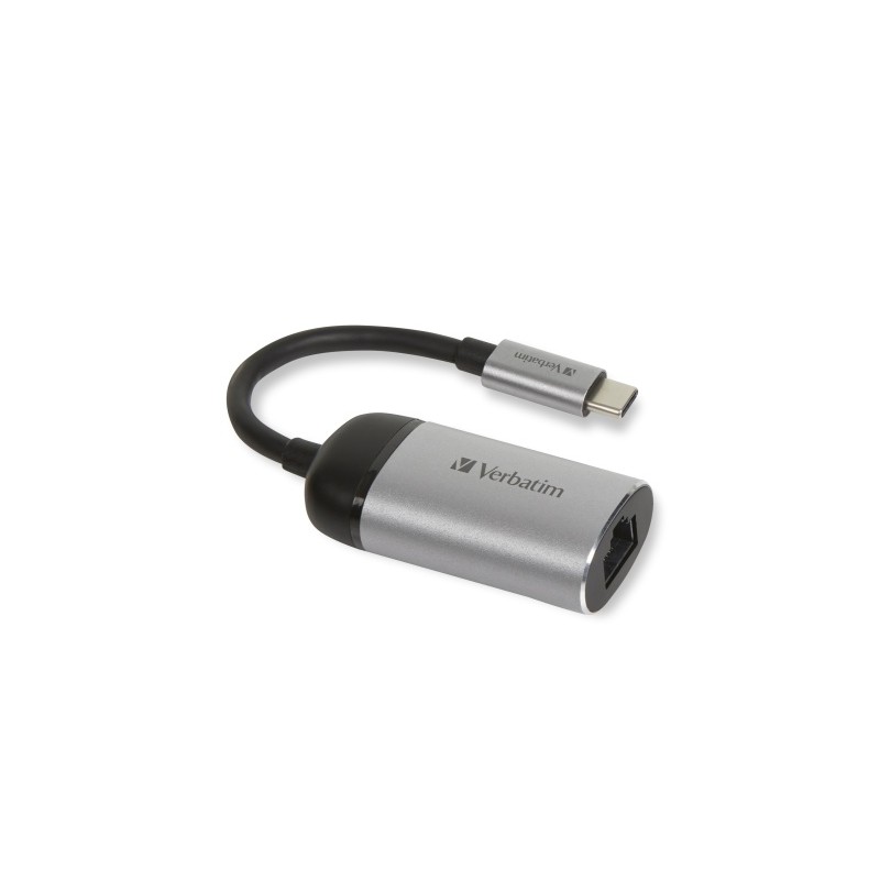 Verbatim 49146 USB-C to Gigabit Ethernet Adapteris, USB 3.1 GEN 1, Gigabit Ethernet, Pilka/Juoda