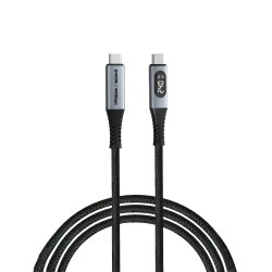 Verbatim 31849 Sync & Charge Kabelis USB-C į USB-C 240W 40Gbps 120cm, Power Display, Pilka/Juoda