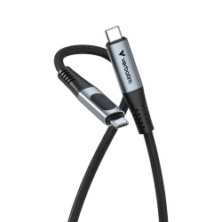 Verbatim 31849 Sync & Charge Kabelis USB-C į USB-C 240W 40Gbps 120cm, Power Display, Pilka/Juoda