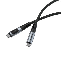 Verbatim 31849 Sync & Charge Kabelis USB-C į USB-C 240W 40Gbps 120cm, Power Display, Pilka/Juoda