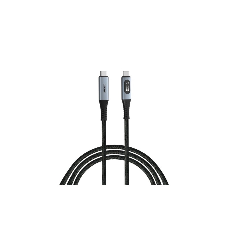 Verbatim 31848 Sync & Charge Kabelis USB-C į USB-C 100W 480Mbps 120cm, Power Display, Pilka/Juoda