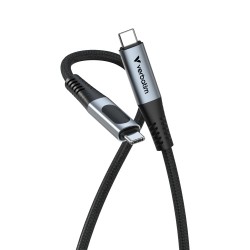 Verbatim 31848 Sync & Charge Kabelis USB-C į USB-C 100W 480Mbps 120cm, Power Display, Pilka/Juoda