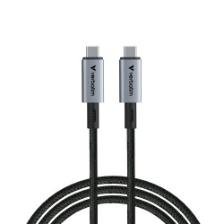 Verbatim 31847 Sync & Charge Kabelis USB-C į USB-C 240W 40Gbps 120cm, Pilka/Juoda
