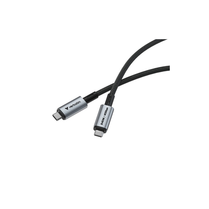 Verbatim 31847 Sync & Charge Kabelis USB-C į USB-C 240W 40Gbps 120cm, Pilka/Juoda