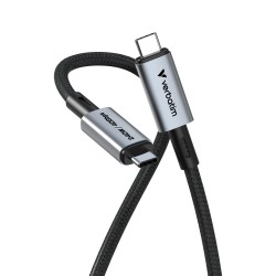 Verbatim 31847 Sync & Charge Kabelis USB-C į USB-C 240W 40Gbps 120cm, Pilka/Juoda