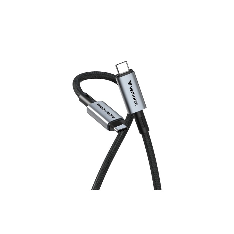 Verbatim 31847 Sync & Charge Kabelis USB-C į USB-C 240W 40Gbps 120cm, Pilka/Juoda