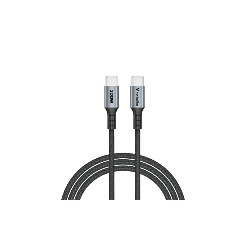 Verbatim 31846 Sync & Charge Kabelis USB-C į USB-C 100W 480Mbps 120cm, Pilka/Juoda